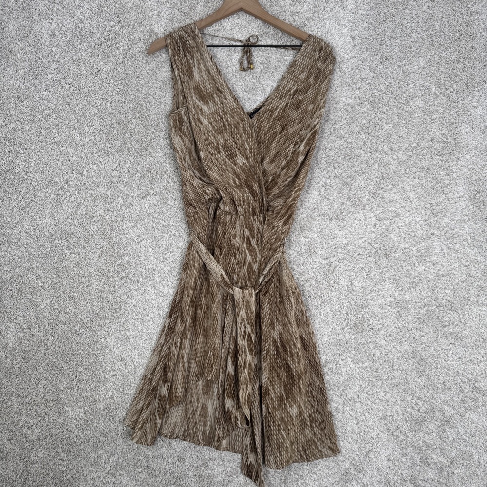 Karina Grimaldi Silk Snake Skin Tie Dress - Medium